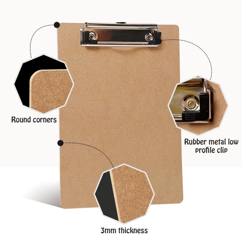 Uzant Mini Clipboards  32 Pack 6"" x 9"" Small Clipboards Bulk  Memo Size Clip Boards Pack  Wooden Mini Clipboards with Low Profile Clip  Hanging Loop for Office Home Classroom Supplies - Image 2